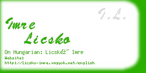 imre licsko business card